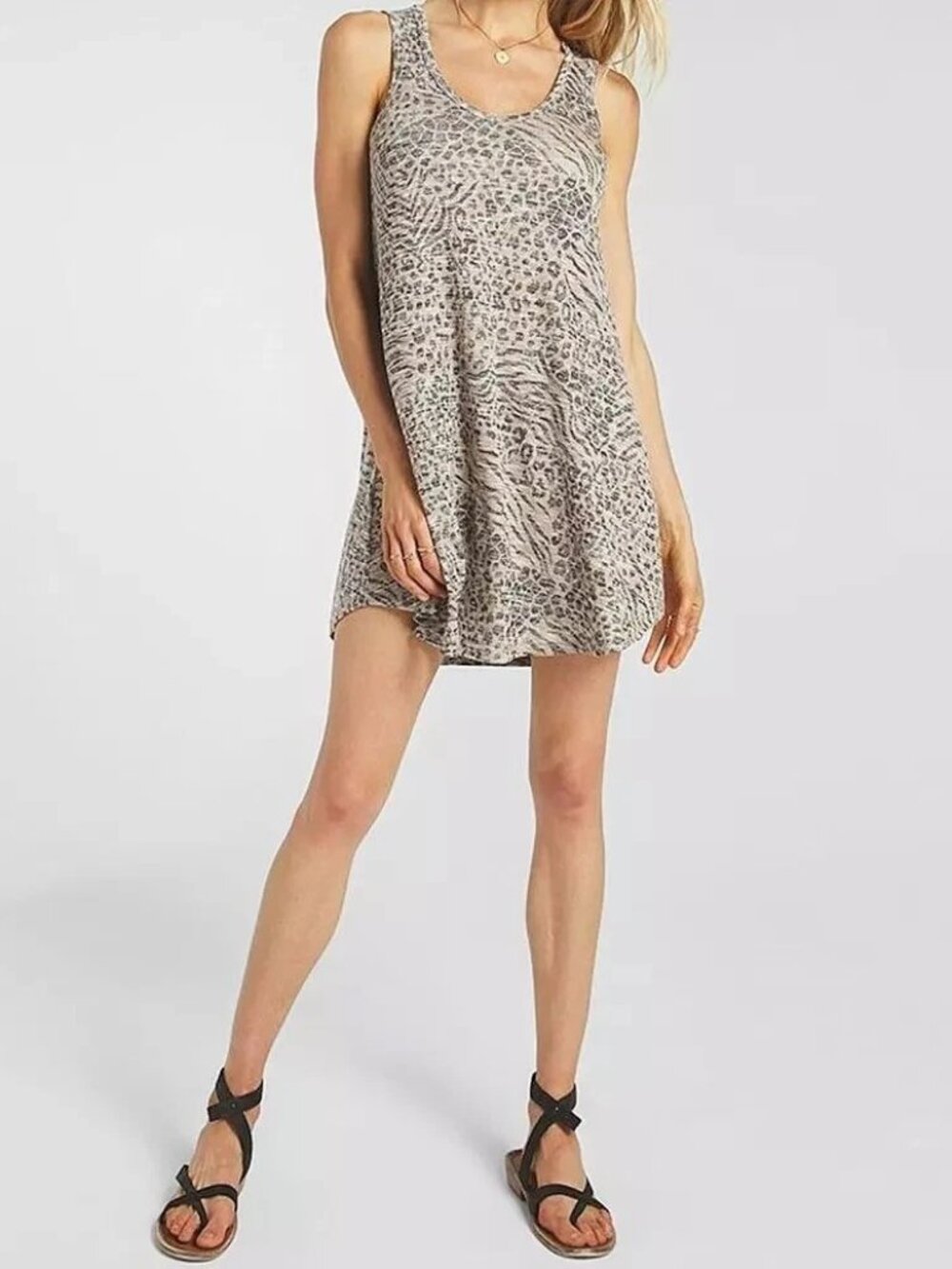 NWT Z Supply Womens Size Medium Breezy Animal Print Knit Stretch Mini Dress NEW
